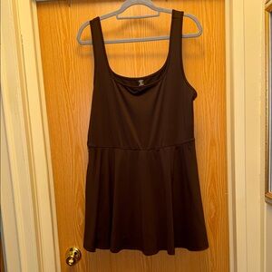 SHEIN Curvy Brown Skater Dress w/ built in shorts